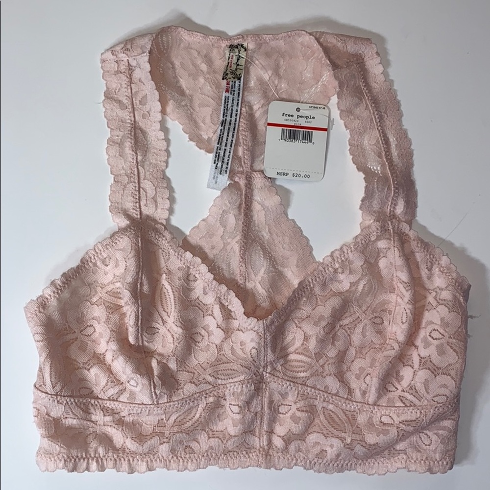 Free People Galloon Racerback Pink Bralette NWT